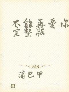 不能再爱你原唱完整版
