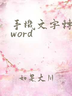 手机文字转换成word