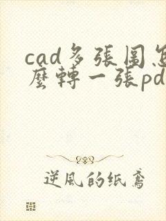 cad多张图怎么转一张pdf