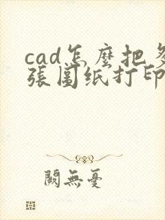 cad怎么把多张图纸打印一个pdf