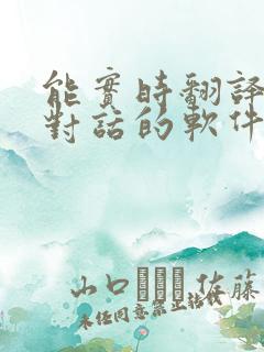 能实时翻译英语对话的软件