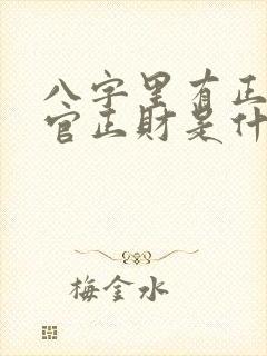 八字里有正印正官正财是什么意思