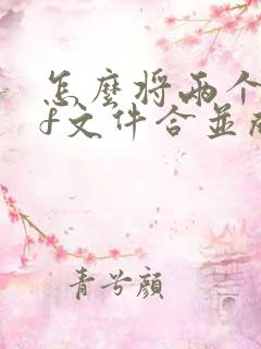 怎么将两个pdf文件合并成一个pdf文件