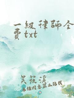 一级律师全文免费txt