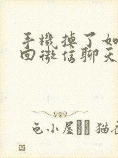 手机掉了如何找回微信聊天记录安卓