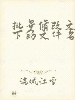 批量修改文件夹下的文件名