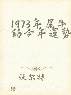 1973年属牛的今年运势怎么样