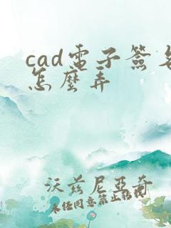 cad电子签名怎么弄