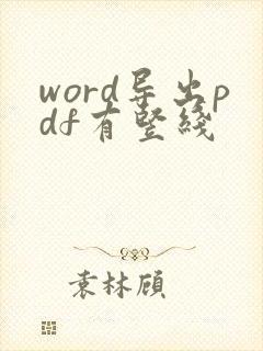 word导出pdf有竖线