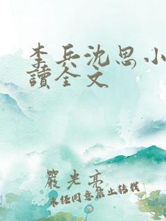 李兵沈思小说阅读全文
