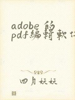 adobe 的pdf编辑软件