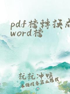 pdf档转换成word档