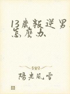 13岁叛逆男孩怎么办