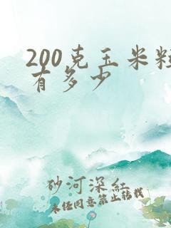 200克玉米粒有多少