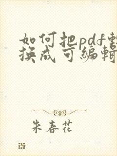 如何把pdf转换成可编辑文档