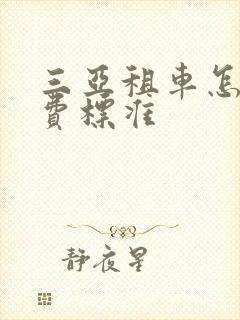 三亚租车怎么收费标准