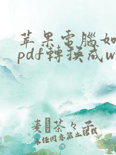 苹果电脑如何把pdf转换成word文档