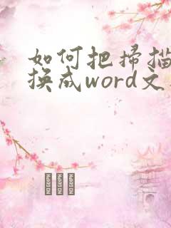 如何把扫描版转换成word文档