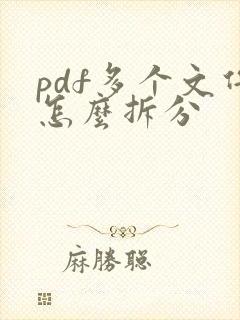 pdf多个文件怎么拆分