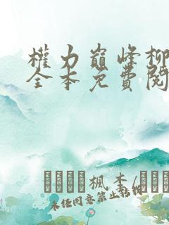 权力巅峰柳擎宇全本免费阅读全文