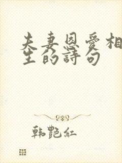 夫妻恩爱相伴一生的诗句