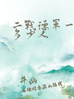 二战德军一个师多少人