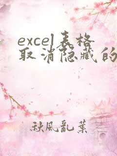 excel表格取消隐藏的工作表