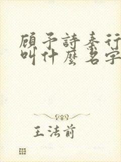顾予诗秦行小说叫什么名字