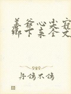 姜爷心尖宠她从乡下来全文免费阅读