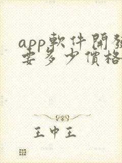 app软件开发要多少价格