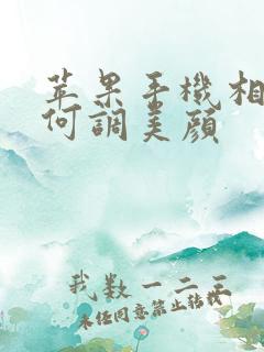 苹果手机相机如何调美颜
