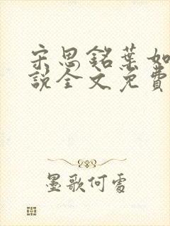 宋思铭叶如云小说全文免费阅读