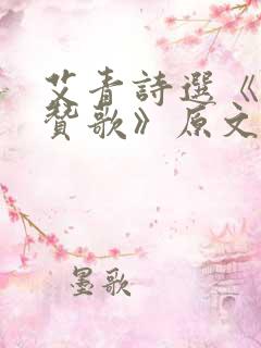 艾青诗选《光的赞歌》原文