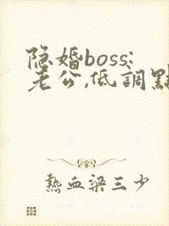 隐婚boss:老公,低调点 小说