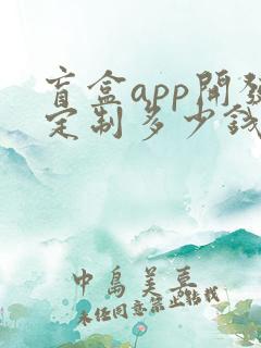 盲盒app开发定制多少钱