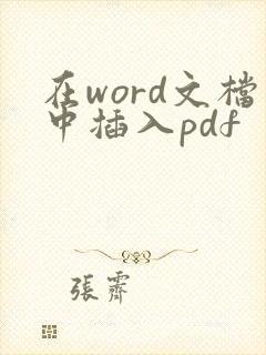 在word文档中插入pdf