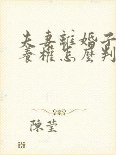 夫妻离婚子女抚养权怎么判