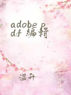 adobe pdf 编辑