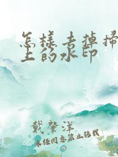 怎样去掉扫描件上的水印