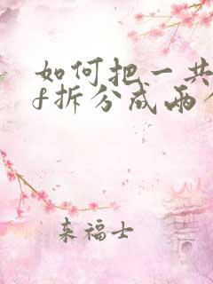 如何把一共pdf拆分成两个