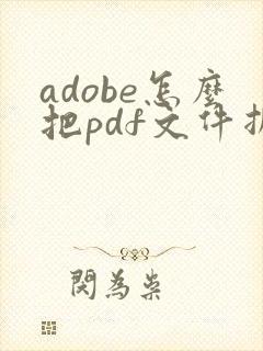 adobe怎么把pdf文件拆分成几个小文件