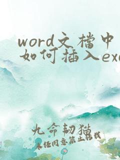 word文档中如何插入excel表格
