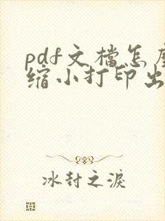 pdf文档怎么缩小打印出来