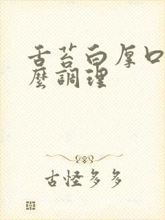 舌苔白厚口苦怎么调理