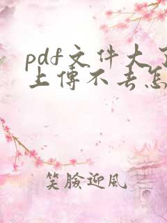 pdf文件大了上传不去怎么办