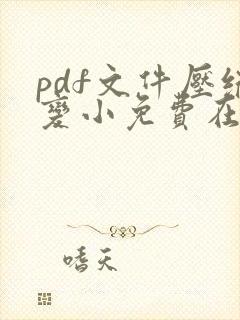 pdf文件压缩变小免费在线