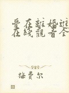 爱在离婚进行时在线观看全集免费播放