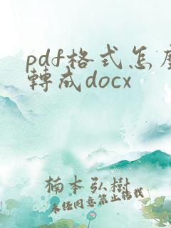 pdf格式怎么转成docx