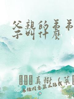 父亲的弟弟的妻子叫什么