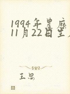 1994年农历11月22日生辰八字